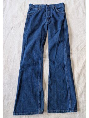 Wrangler Vintage 60s Women's Student Fit Bootcut Faded Denim Size 26x29 USA Made